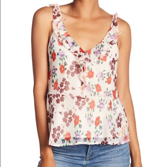 Lucky Brand Tops - 🎉HP🎉 NWT Lucky Brand floral cream tank top